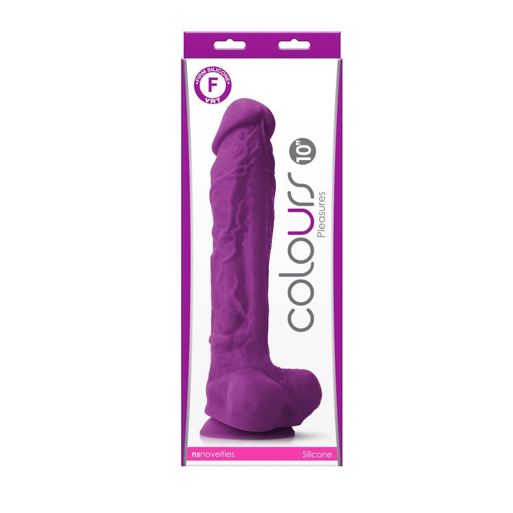 Plăcere în Culori - Dildo Realistic Mare din Silicon Mov 25.4 cm