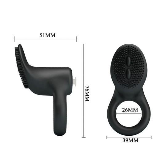 Cobra Neagră - Inel penis cu vibrații silicon