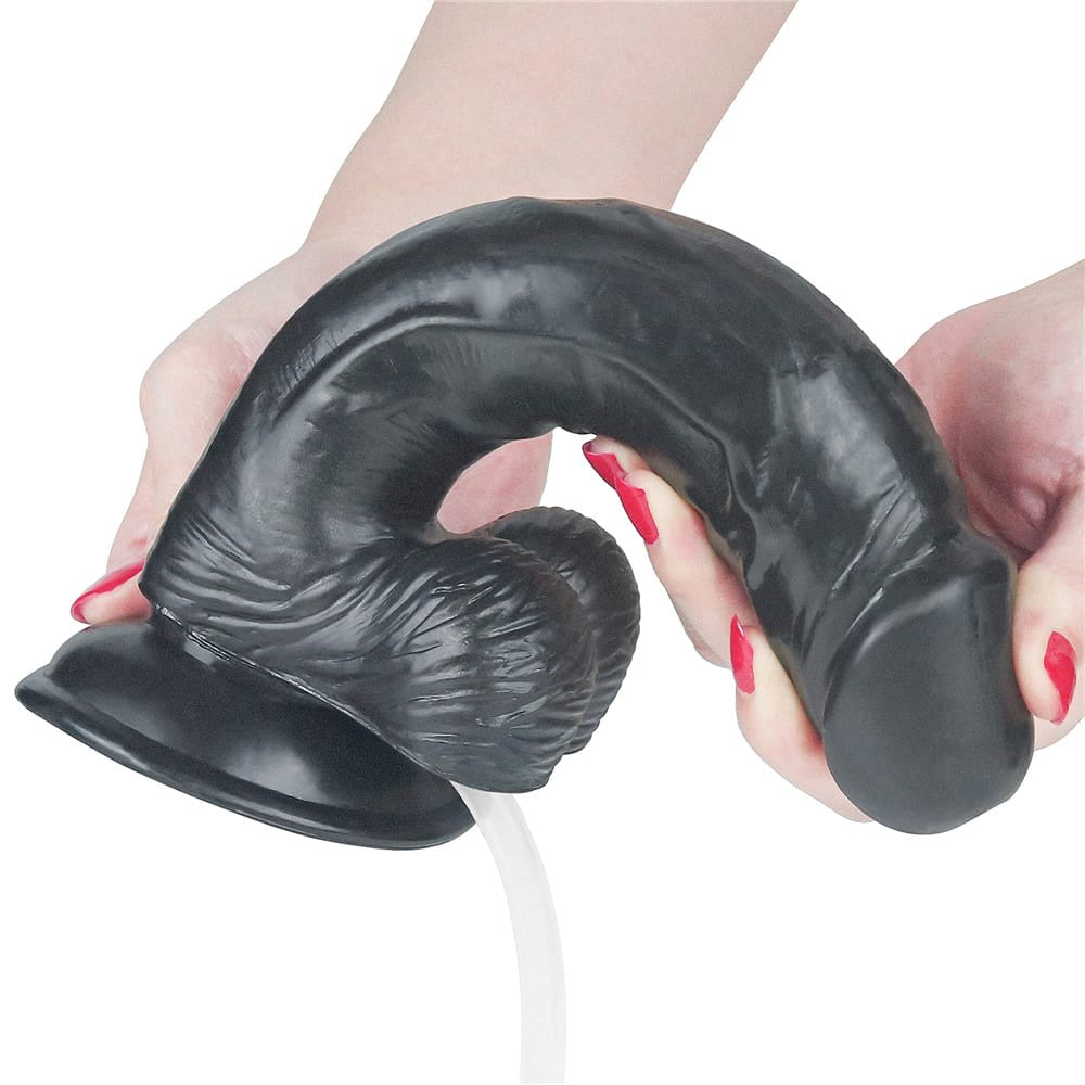 Ejaculare Extremă - Dildo Realistic cu Ejaculare Negru 23 cm