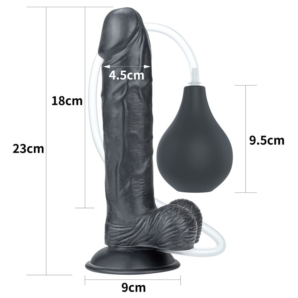 Ejaculare Extremă - Dildo Realistic cu Ejaculare Negru 23 cm