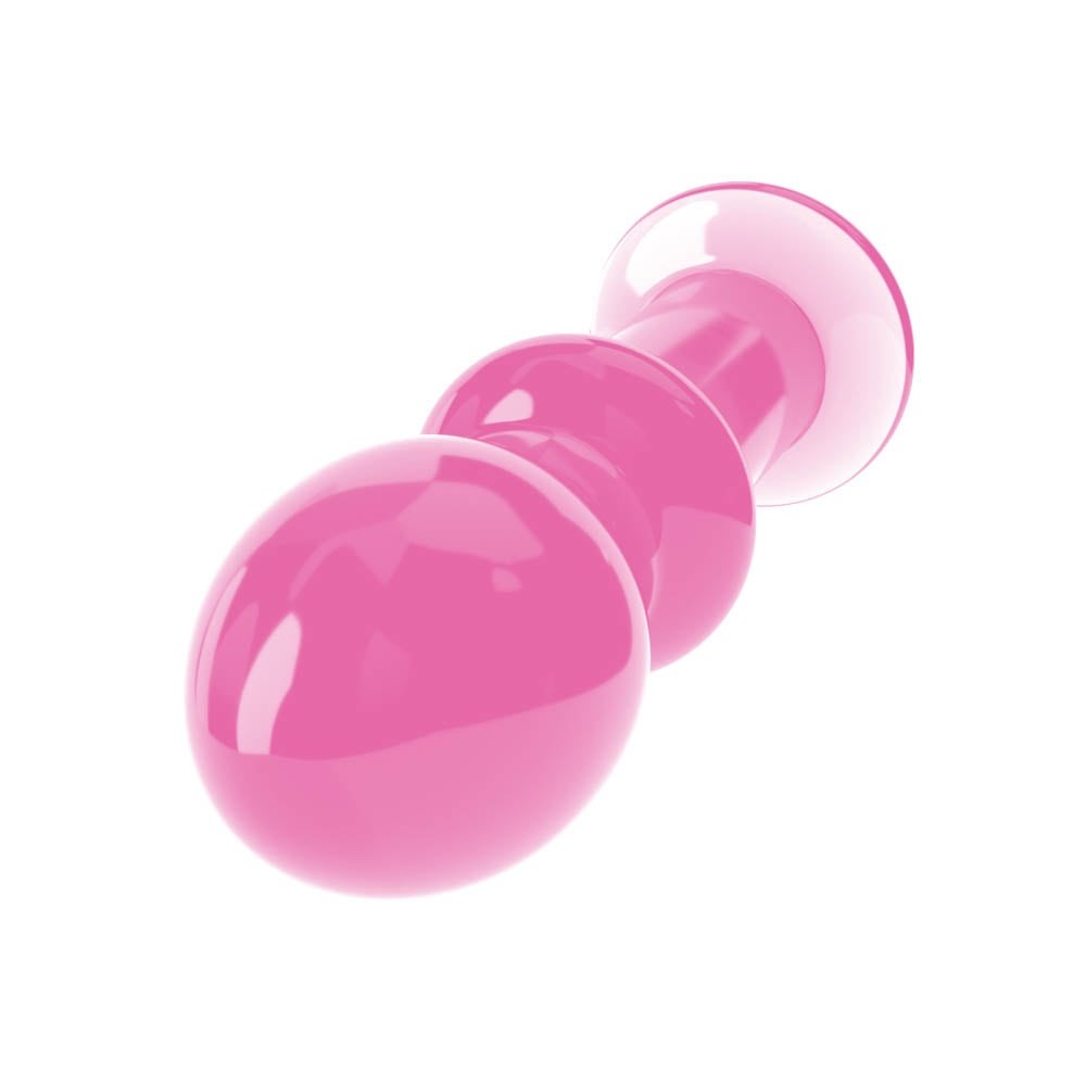 4.5" Glass Romance Pink - Butt Plug de Sticla, 11,5 cm