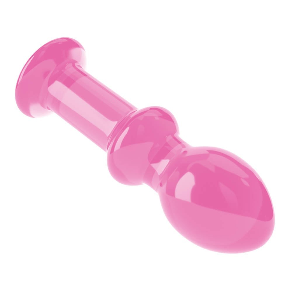 4.5" Glass Romance Pink - Butt Plug de Sticla, 11,5 cm - detaliu 2
