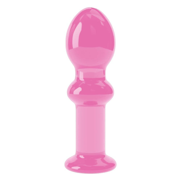 4.5" Glass Romance Pink - Butt Plug de Sticla, 11,5 cm - detaliu 3