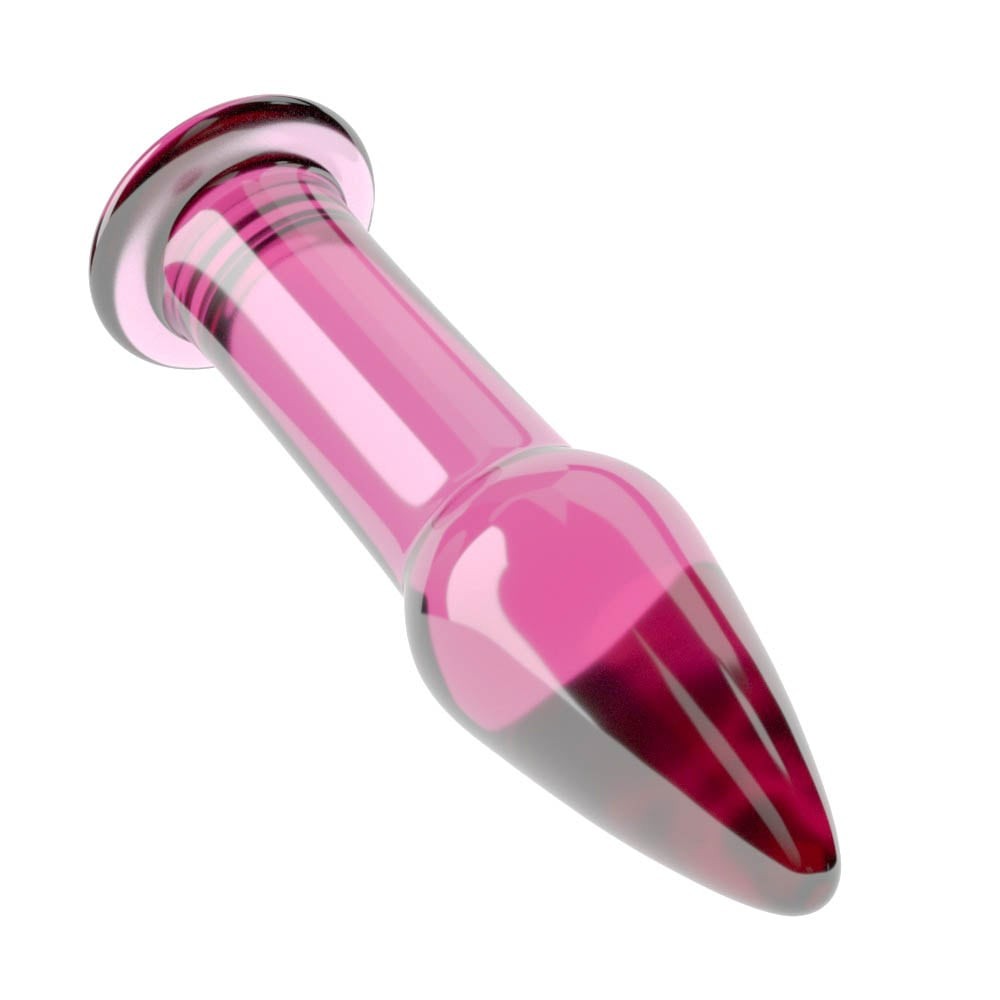 5" Glass Romance Pink - Dop Anal de Sticla, 12,2 cm