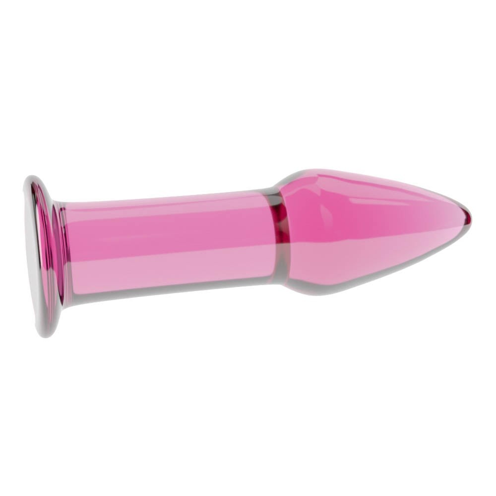 5" Glass Romance Pink - Dop Anal de Sticla, 12,2 cm - detaliu 2