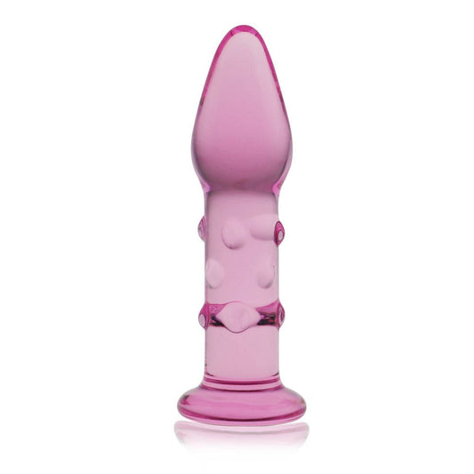 5.5" Glass Romance Pink - Butt Plug din Sticla, 13,9 cm