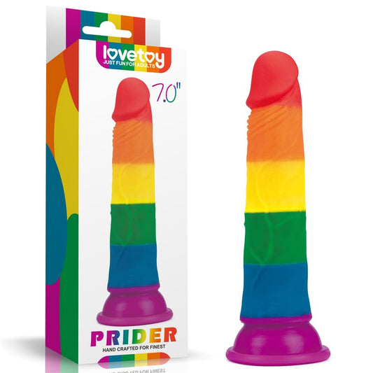 7'' Prider - Dildo Realistic Multicolor din Silicon, 16,5 cm - detaliu 6