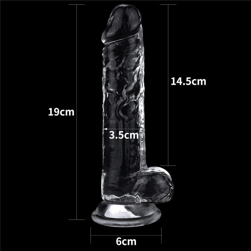 7.5''  Flawless Clear - Dildo Realistic Transparent, 19 cm