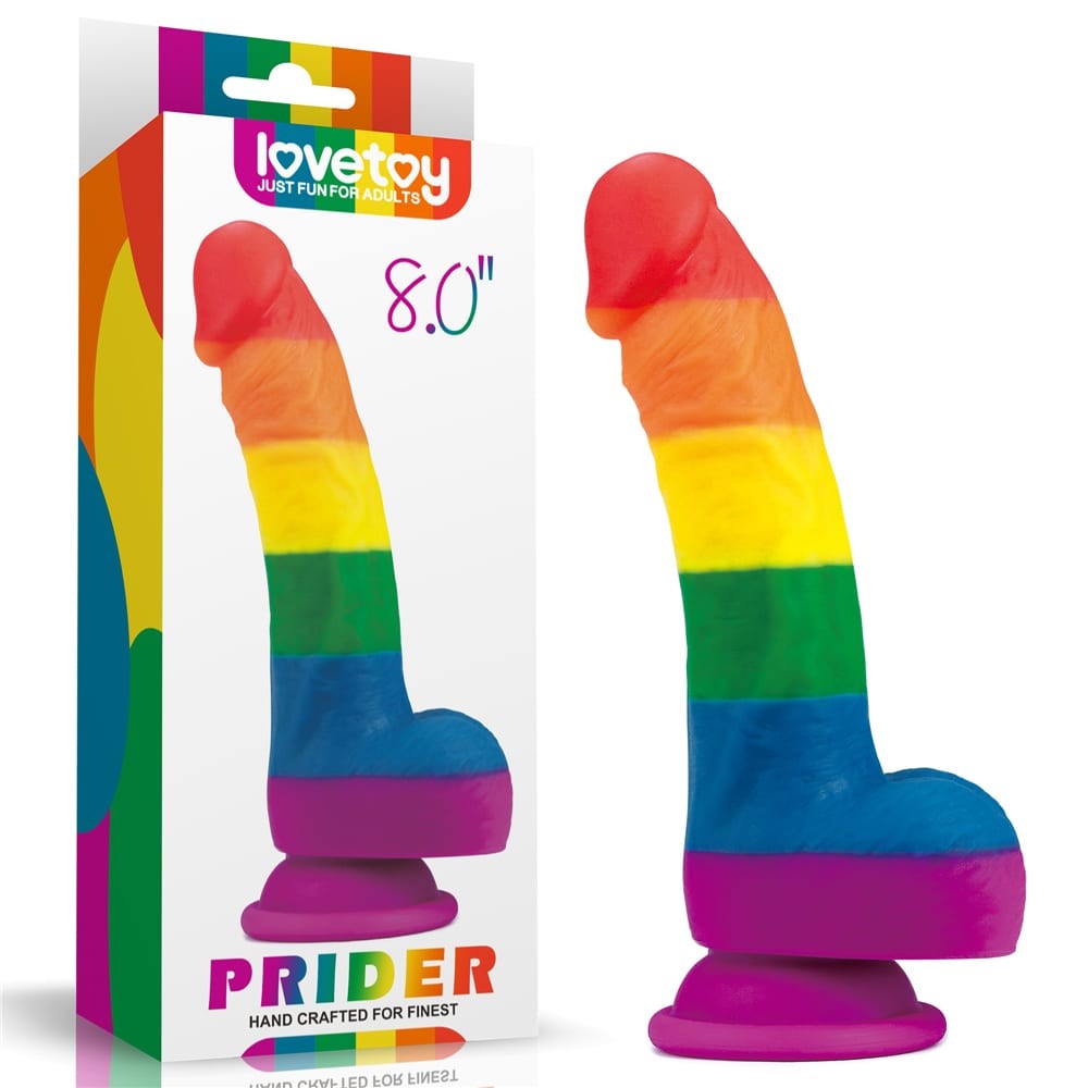 8'' Prider - Dildo Realistic Multicolor din Silicon, 20,5 cm - detaliu 6