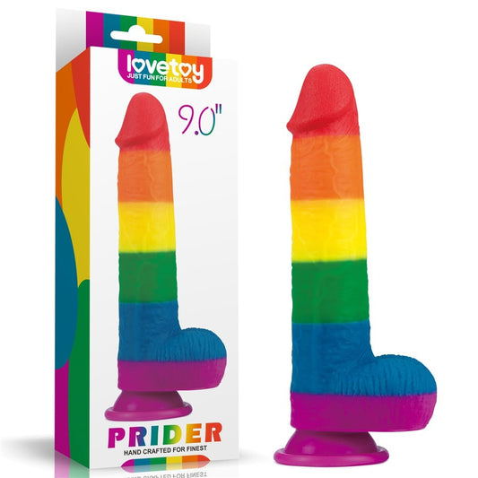 9'' Prider - Dildo Realistic Multicolor din Silicon, 22,5 cm - detaliu 6