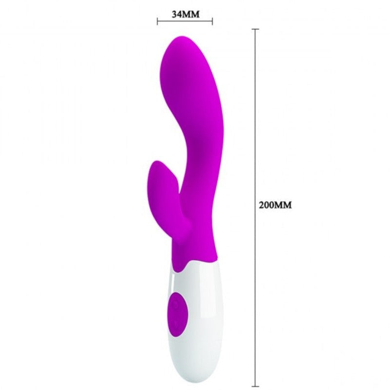 Strălucitorul - Vibrator iepuraș cu 30 de funcții de vibrație 19cm