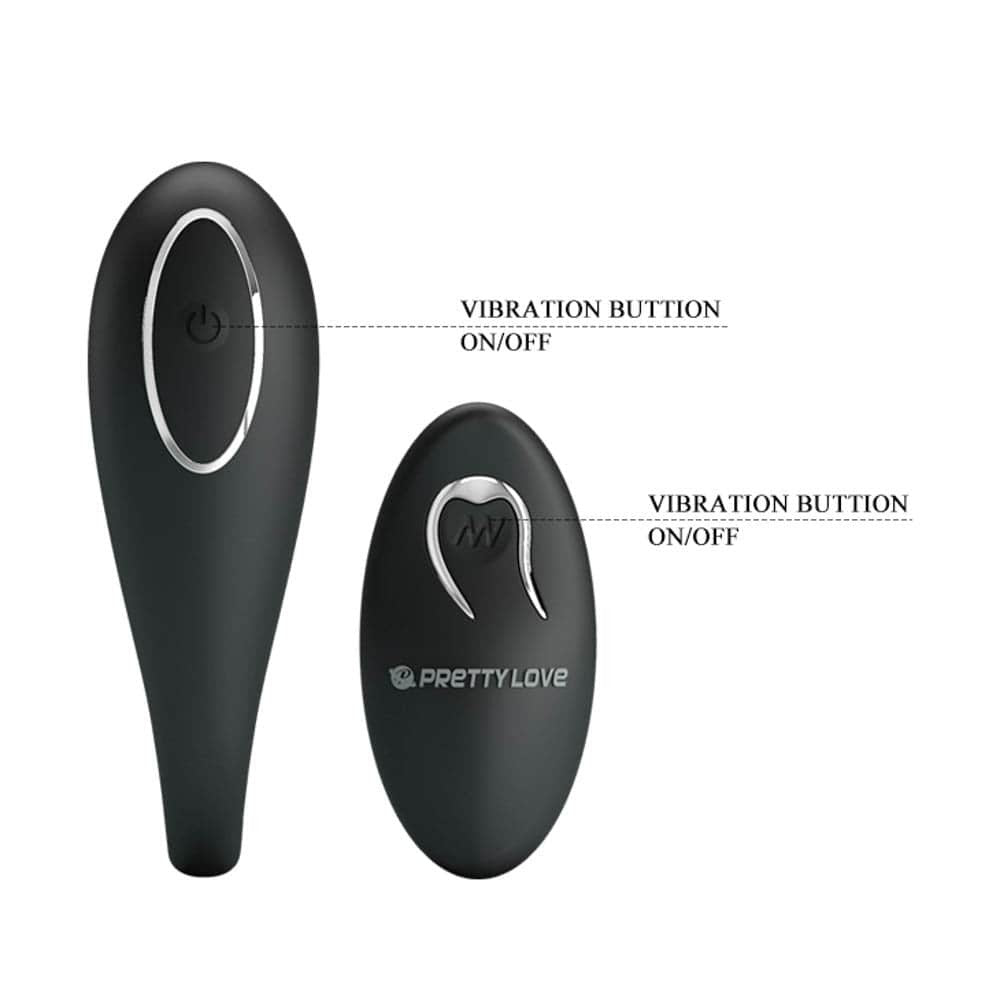 Algernon - Vibrator wireless pentru cuplu, 9.6 cm, negru
