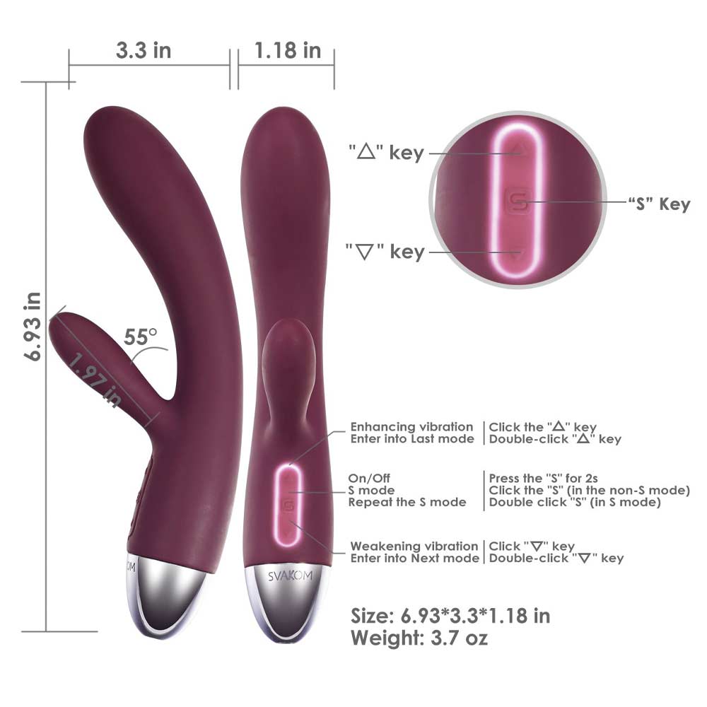 Alice - Vibrator iepuraș, mov, 17.6 cm