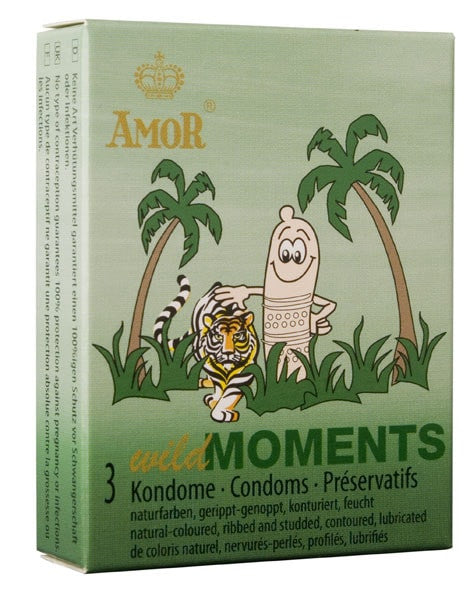 Amor Wild Moments - Prezervative cu striații, 3 buc
