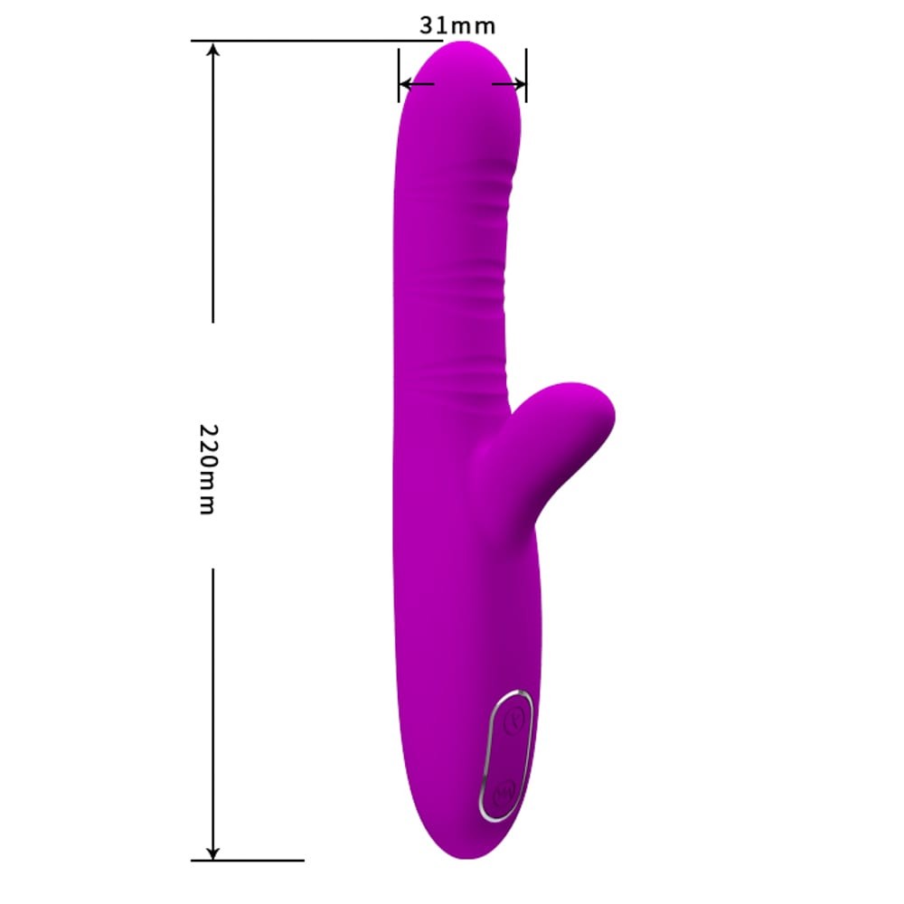 Angelique - Vibrator iepuraș, mov, 22 cm - detaliu 2