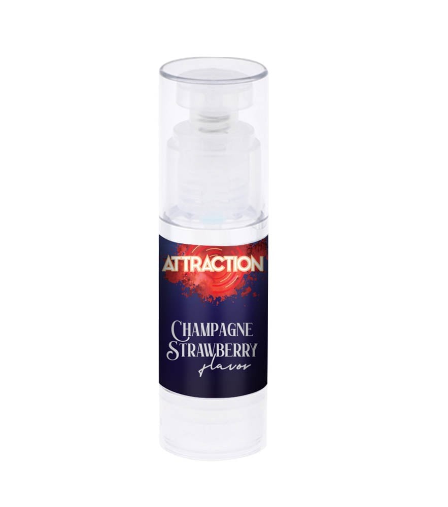 Attraction Champagne Strawberry - Ulei de Masaj Comestibil cu Aroma Capsuni, 50 ml - detaliu 4