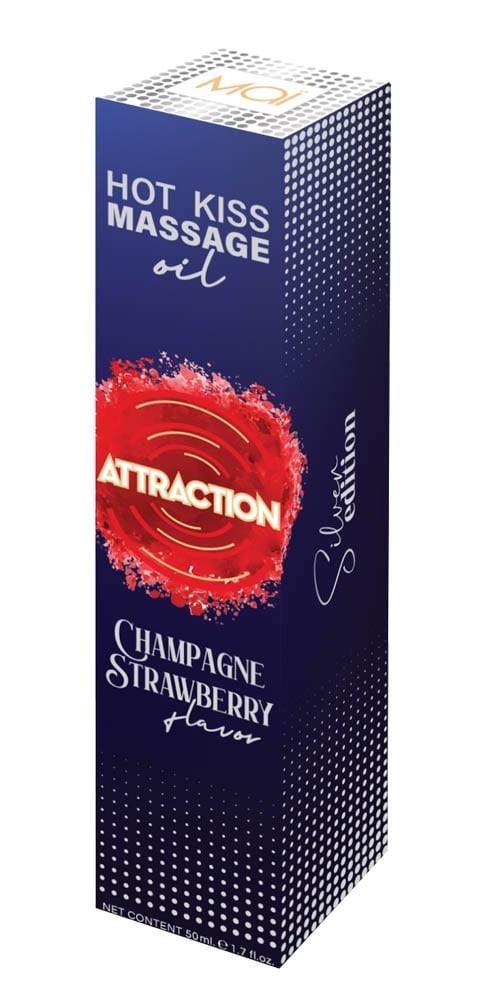 Attraction Champagne Strawberry - Ulei de Masaj Comestibil cu Aroma Capsuni, 50 ml - detaliu 6