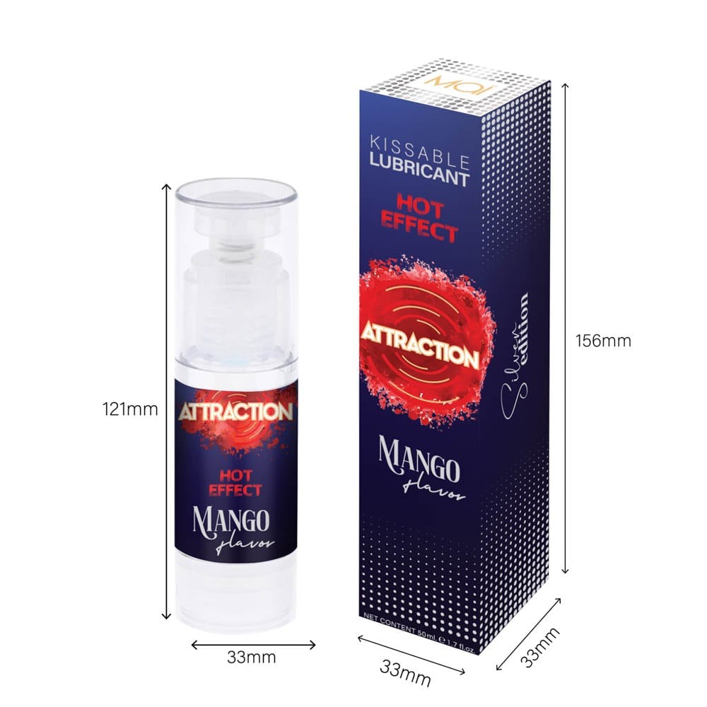 Attraction Mango Heat - Lubrifiant cu Efect de Incalzire si Gust de Mango, 50 ML - detaliu 1