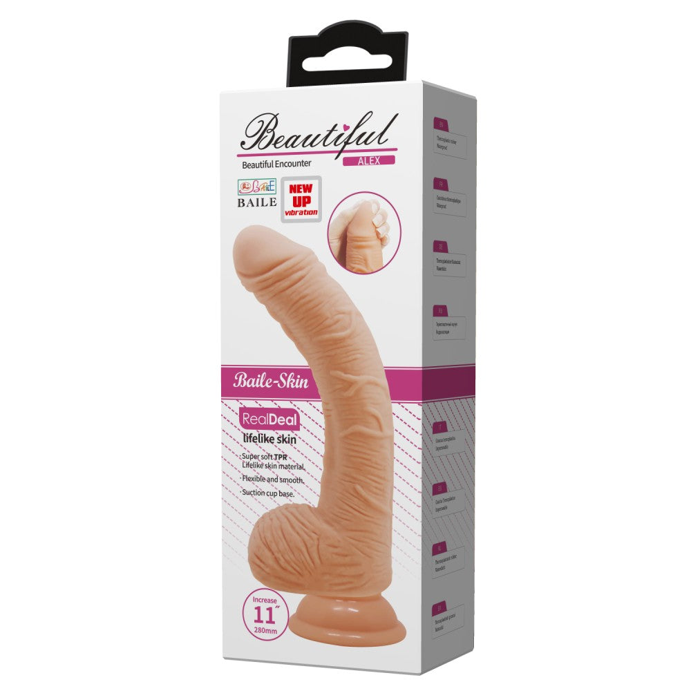 Beautiful Alex 11" Vibrator Realistic cu Stimulare Puncte G,P, 28x5 cm