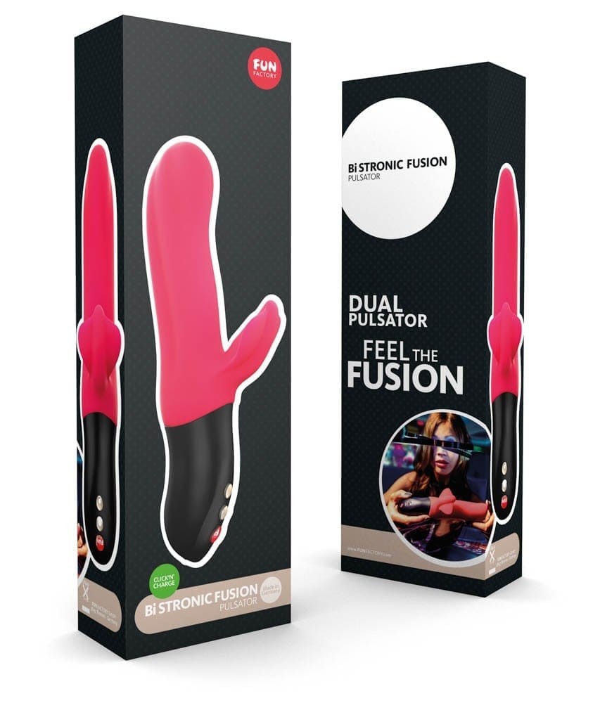 Bi Stronic Fusion - Vibrator iepuraș, roșu, 21.7 cm