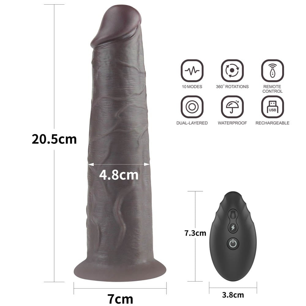 Big Brown - Vibrator realistic, maro, 20.32 cm - detaliu 8