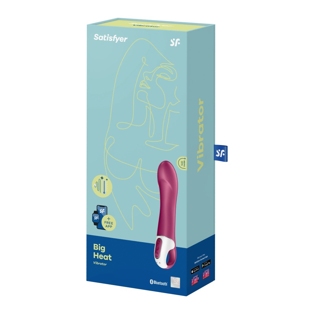 Big Heat - Vibrator Punct G cu Incalzire si APP Control, 22x4 cm