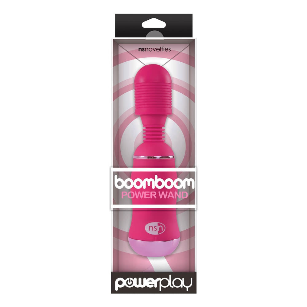BoomBoom Power Wand Roz - Vibrator pentru Masaj  cu 10 Functii de Vibratie, 18 cm