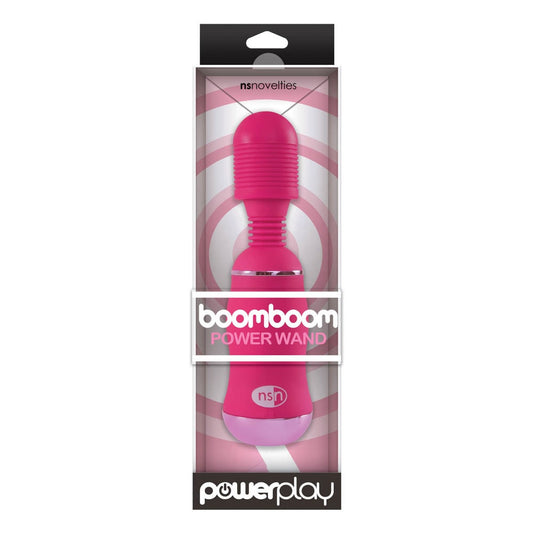 BoomBoom Power Wand Roz - Vibrator pentru Masaj  cu 10 Functii de Vibratie, 18 cm