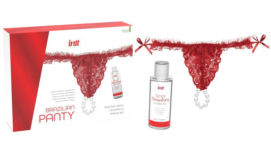 Brazilian Panty - Set bikini și lubrifiant, roșu - detaliu 1