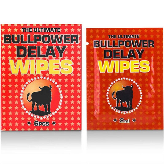 Bull Power Wipes Delay - Pachet 6 Servetele pentru Ejaculare Prematura