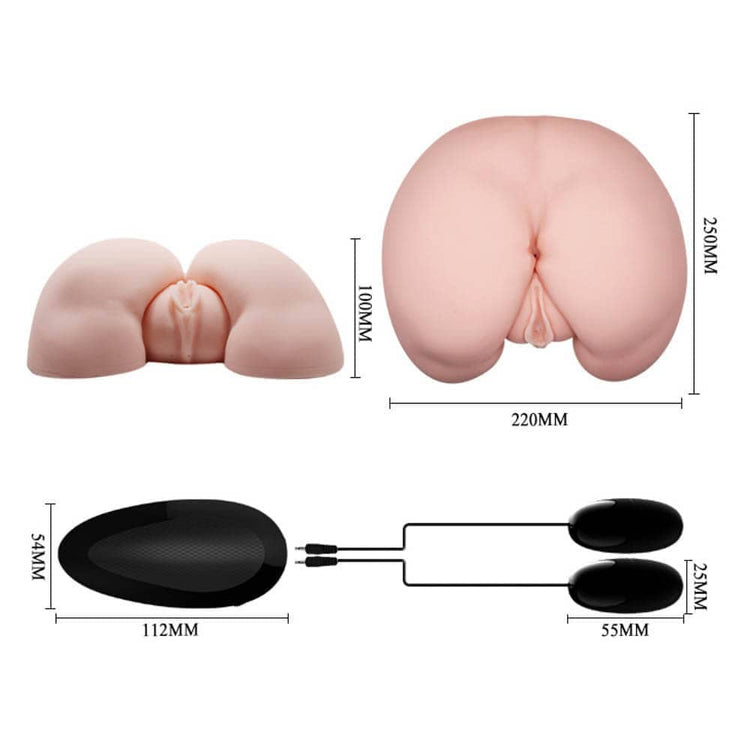 Busty Butt - Masturbator Realistic cu Vagin, Anus și Vibrații, 22.5 cm