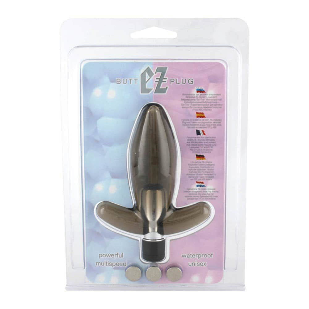 Butt EZ Plug Black - Dop Anal cu Vibratie, 11 cm 