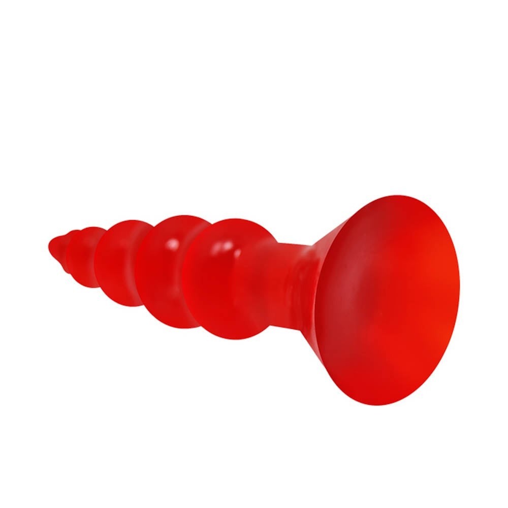 Butt Riders Anal Plug Red - Dop Anal cu Ventuza, 17 cm - detaliu 2
