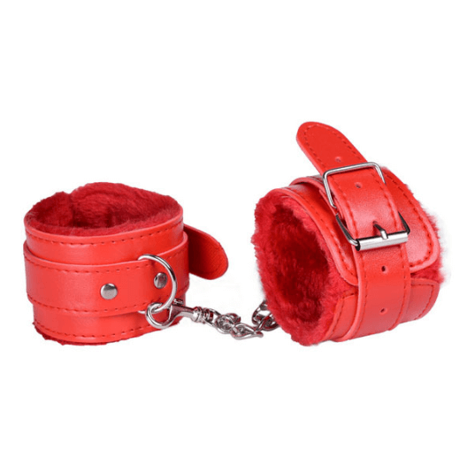 Catuse rosii din piele ajustabile captusite