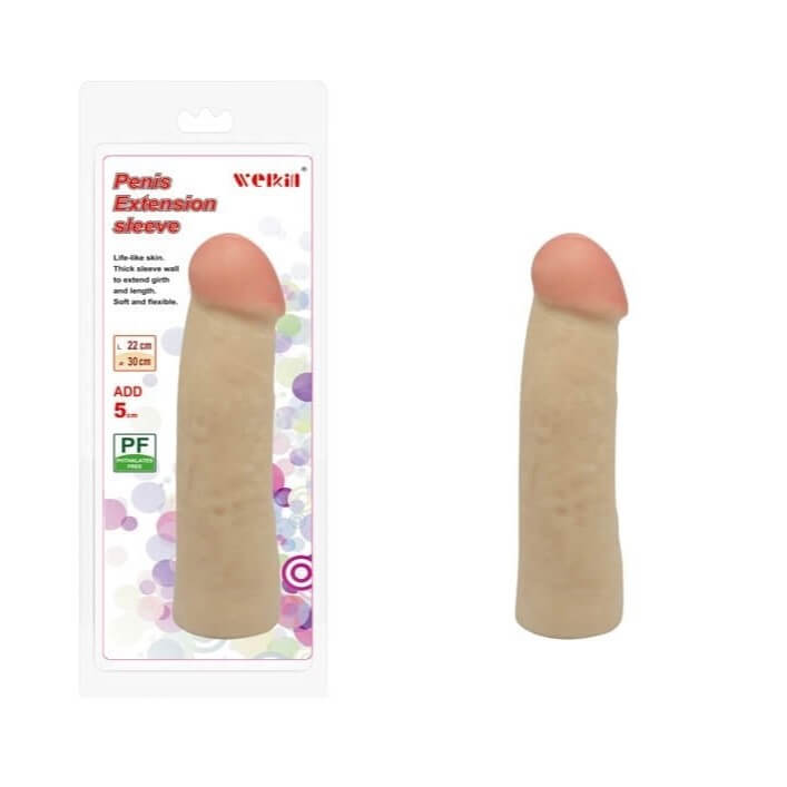 Charmly No 1 - Manșon prelungitor penis realist, 22 cm, crem