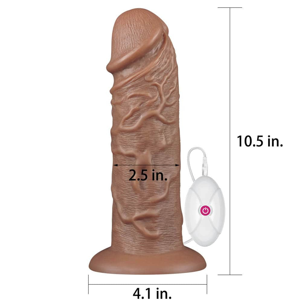 Chubby - Vibrator realist, maro, 27 cm - detaliu 1