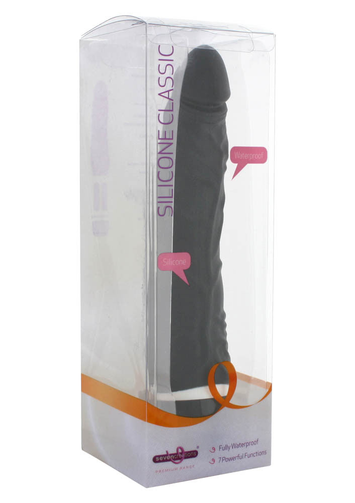 Classic Slim - Vibrator realist, negru, 21 cm - detaliu 2