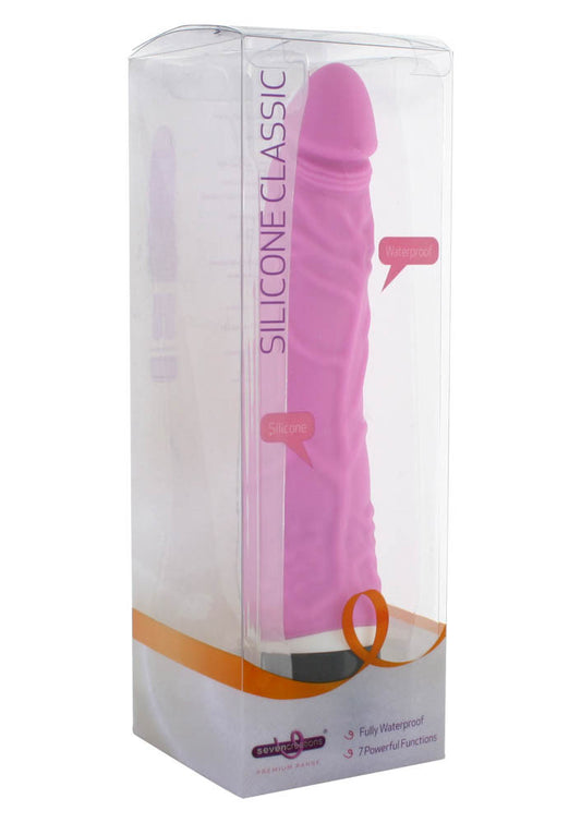 Classic Slim - Vibrator realist, roz, 21 cm - detaliu 3