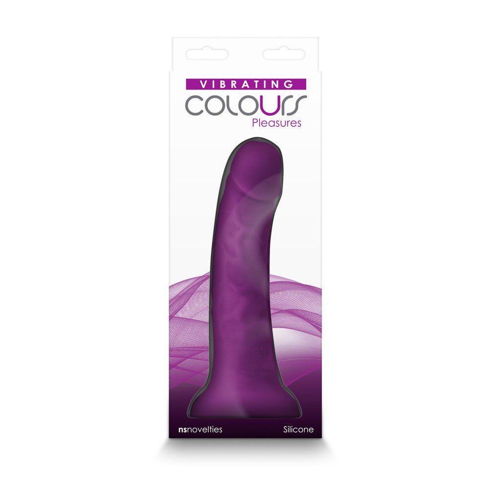Colours Pleasures - Dildo cu vibrații, mov, 17.8 cm