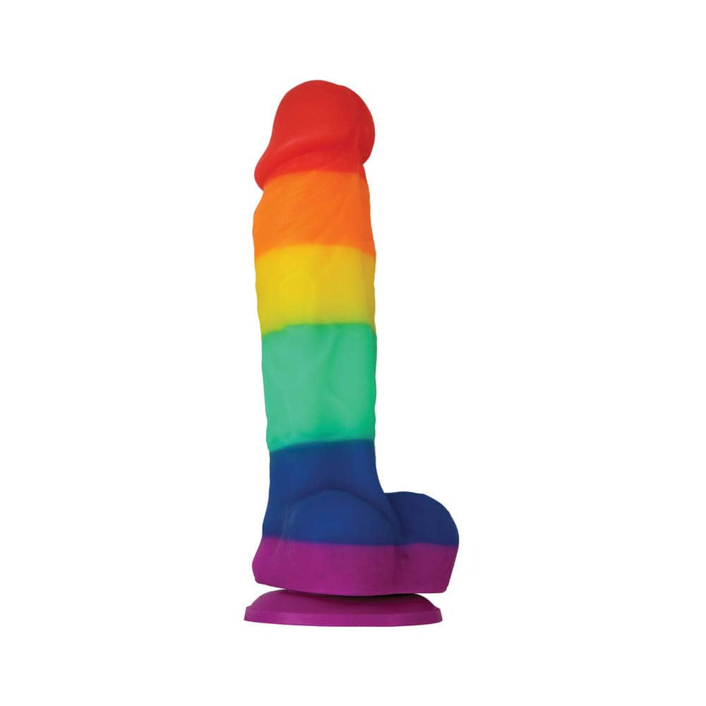 Colours Pride Edition - Dildo Realist din Silicon cu Culorile Curcubeului, 17,5 cm - detaliu 1