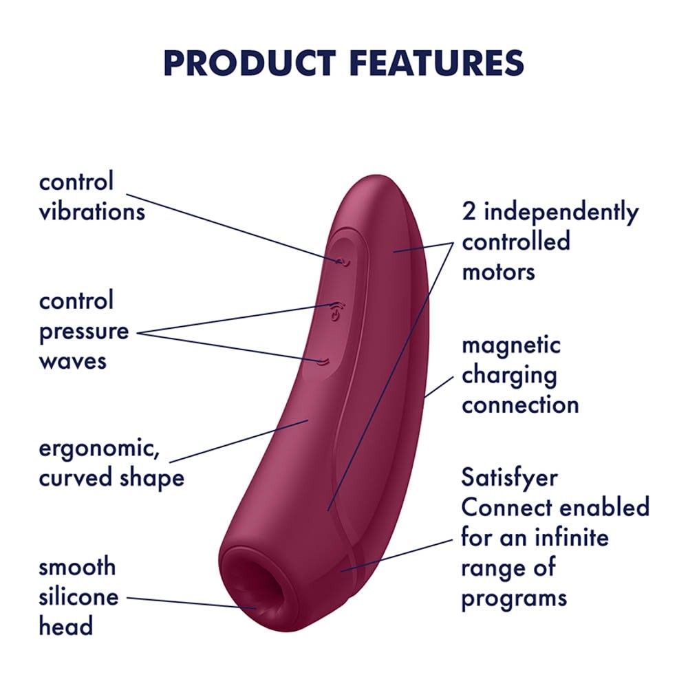 Curvy - Stimulator clitoris, roșu, 13.4 cm - detaliu 7