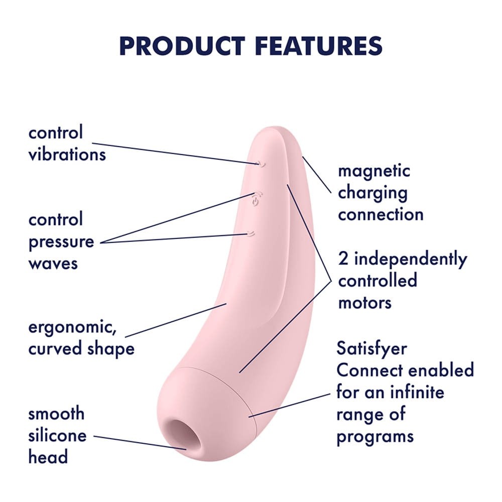 Curvy - Stimulator clitoris, roz, 13.4 cm - detaliu 5