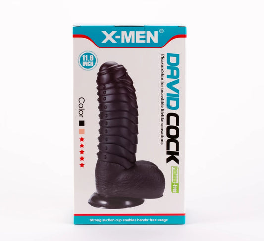 David - Dildo realistic, negru, 30 cm