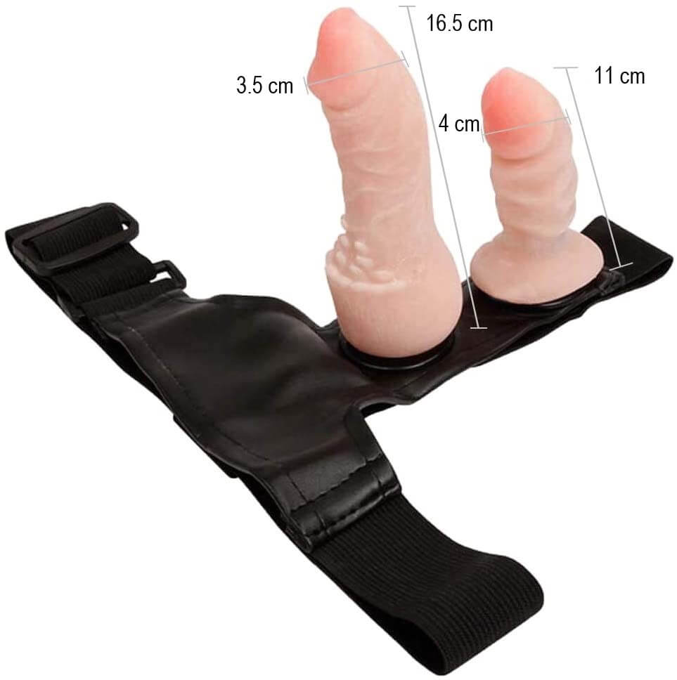 Dildo dublu cu strapon - dimensiuni