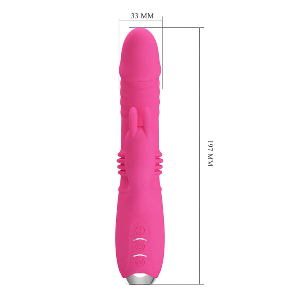 Dorothy - Vibrator iepuraș cu funcție Împingere, roz, 19.7 cm - detaliu 1