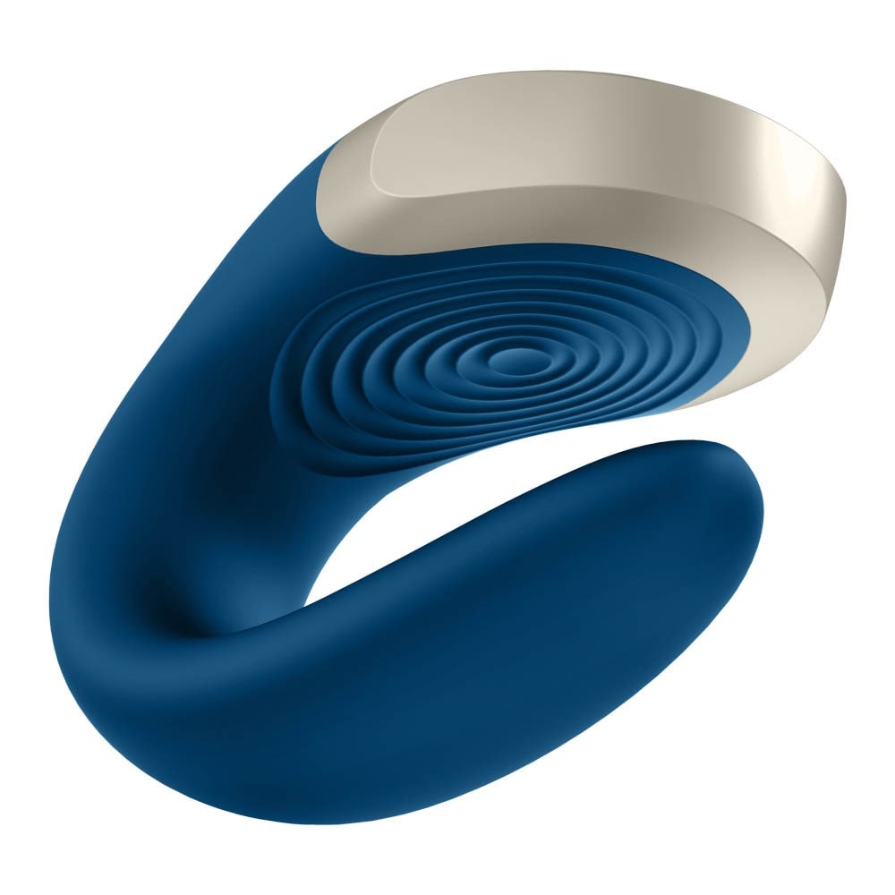 Double Love - Vibrator pentru cuplu, albastru, 8.6 cm - detaliu 4
