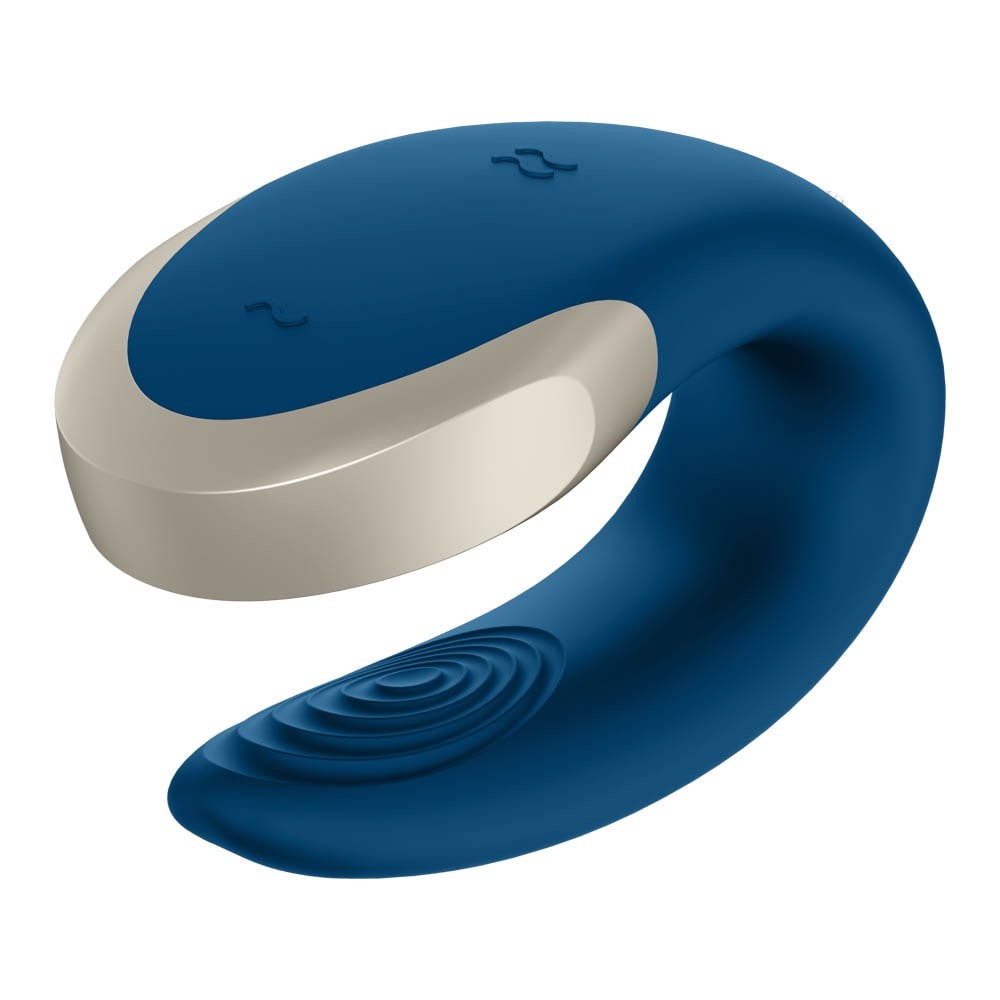Double Love - Vibrator pentru cuplu, albastru, 8.6 cm - detaliu 5