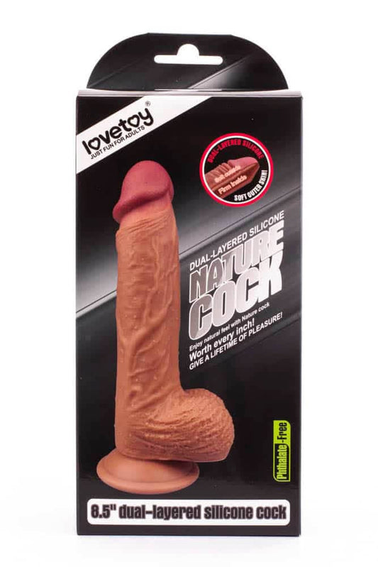 Cocoșul Pintenat - Dildo realist cu două straturi, 21.5 cm