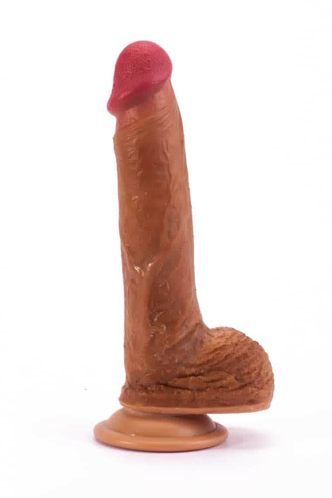 Dual-layered - Dildo realist, maro, 21.5 cm - detaliu 1