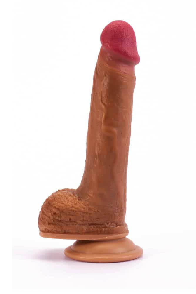 Dual-layered - Dildo realist, maro, 21.5 cm - detaliu 3